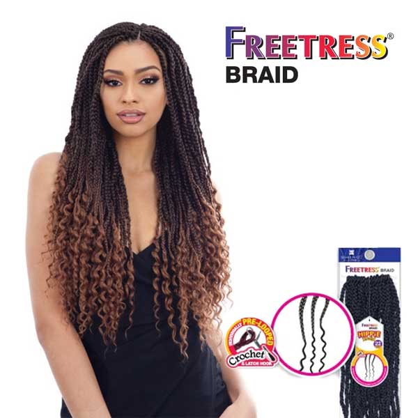 FreeTress Synthetic Hair Crochet Braids Hippie Braid 22