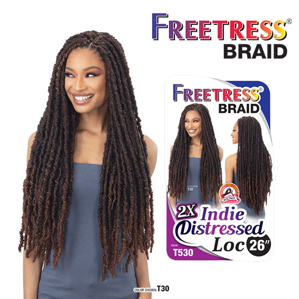 Shake N Go Freetress Braid Synthetic Hair - 2X Rebel Distressed Loc 22  (Color:30) 