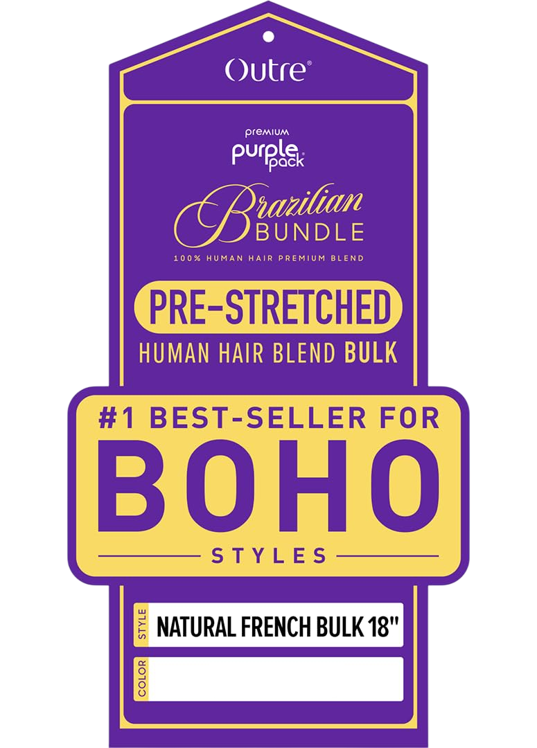 OUTRE PURPLE PACK BRAZILIAN - PRESTRETCHED NATURAL FRENCH BULK 18" - Image 4