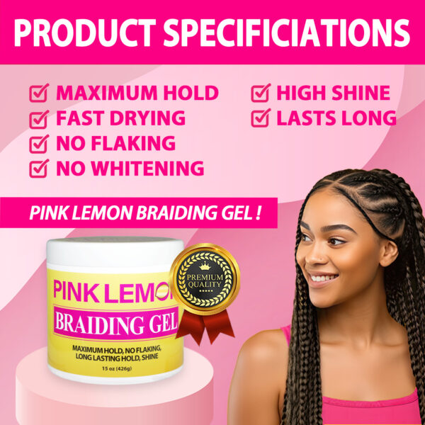 BELLATIQUE PINK LEMON BRAIDING GEL - 15 OZ - Image 6