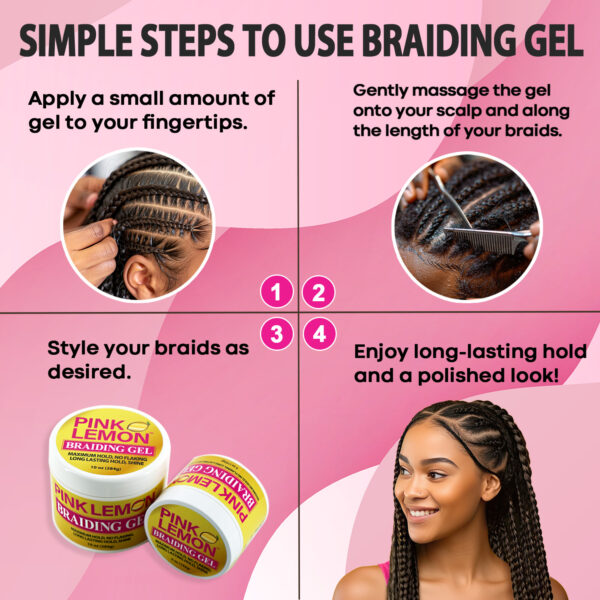 BELLATIQUE PINK LEMON BRAIDING GEL - 15 OZ - Image 3