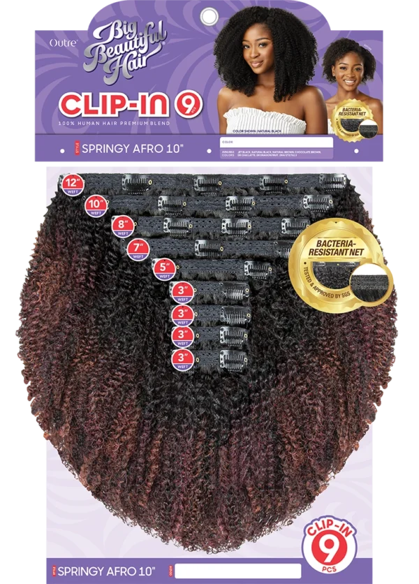 OUTRE BIG BEAUTIFUL HAIR CLIP-IN 9PCS - SPRINGY AFRO 10" - Image 6