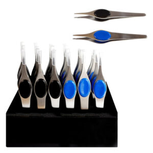 KIM & C Pin Tip Tweezer with Rubber Grip 1PC