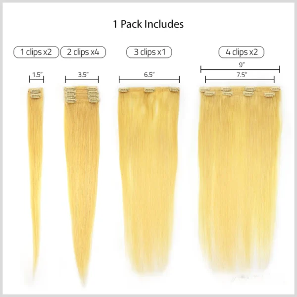 Hair Couture 9pcs PureClip Cream 18" - Image 8