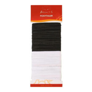 KIM & C Ponytail Holders 40pcs - Black & White