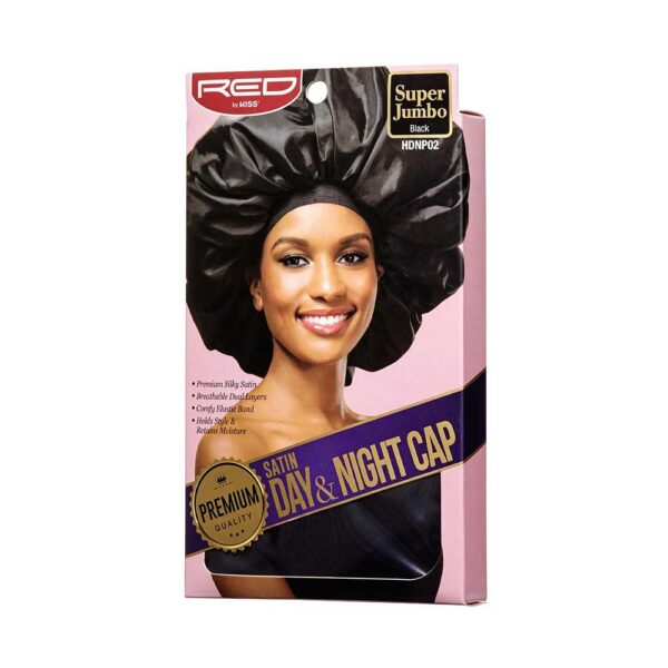 Red Night Cap RED BY KISS Satin Sleep Cap – Black – Beauty Collection