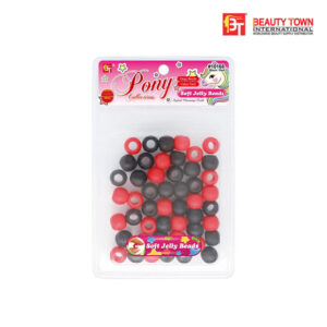 BEAUTY TOWN MEGA SOFT JELLY ROUND BEADS VALUE PACK - BLACK/RED