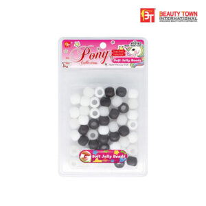BEAUTY TOWN MEGA SOFT JELLY ROUND BEADS VALUE PACK - BLACK/WHITE/CLEAR