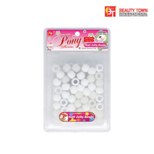 BEAUTY TOWN MEGA SOFT JELLY ROUND BEADS VALUE PACK - WHITE/CLEAR