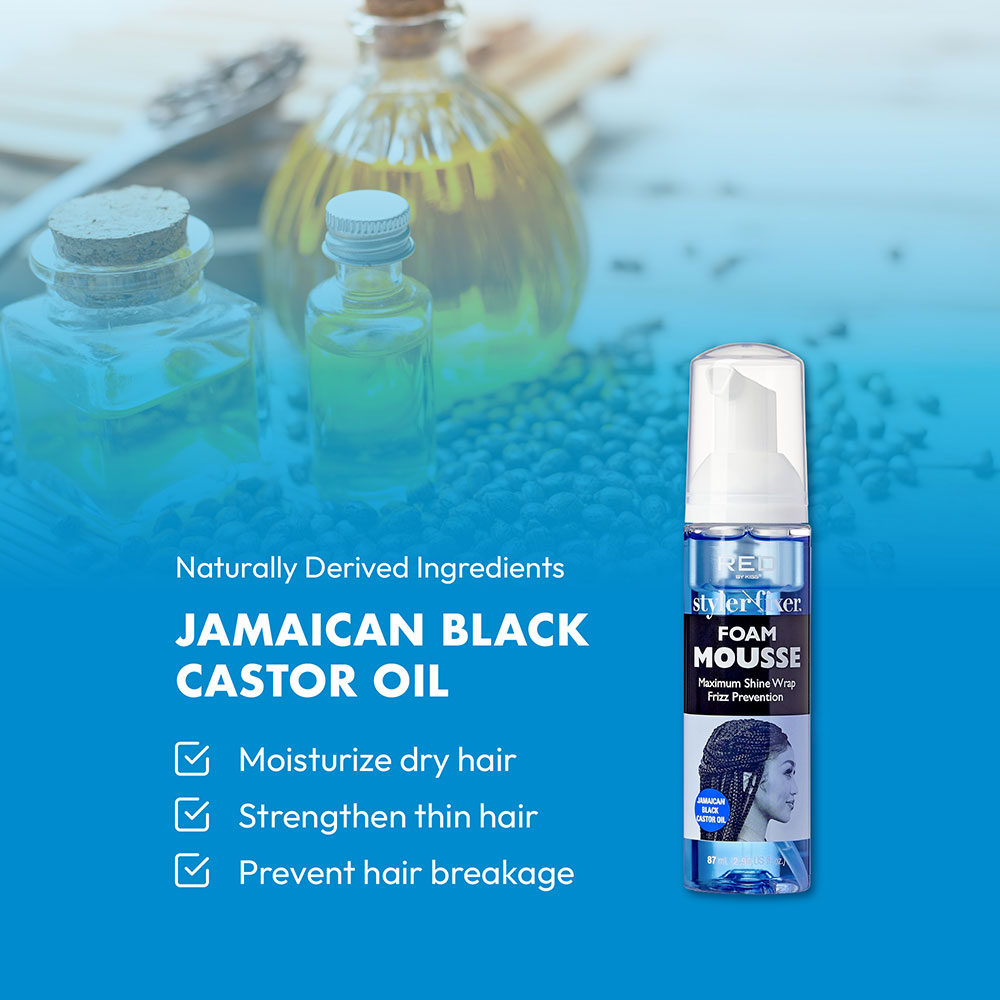 RED BY KISS Styler Fixer Foam Mousse Jamaican Black Castor Oil 2.95 oz - Image 3