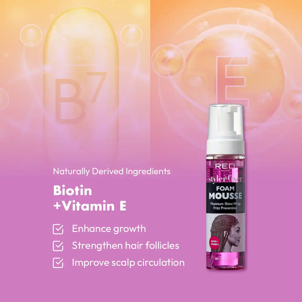 RED BY KISS Styler Fixer Foam Mousse Biotin & Vitamin E - Image 5
