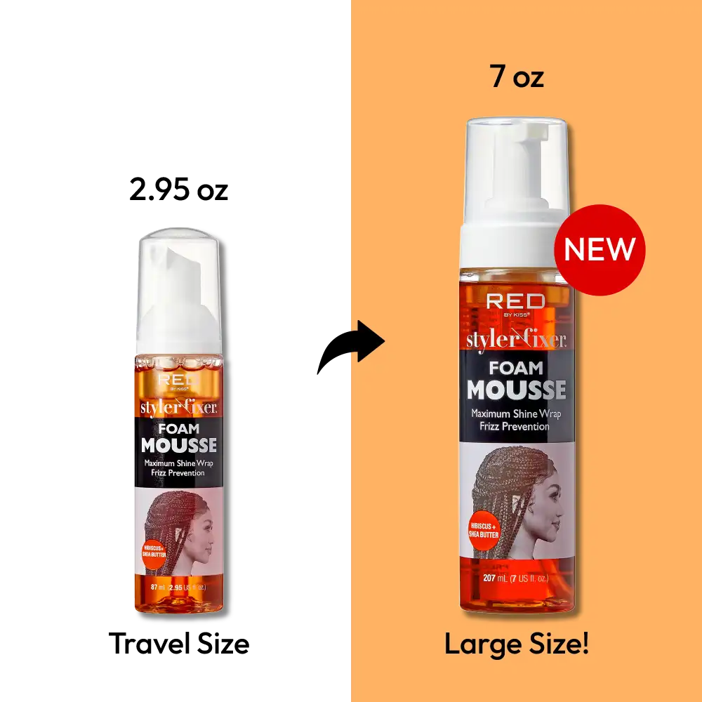 RED BY KISS Styler Fixer Foam Mousse Hibiscus & Shea Butter - Image 4