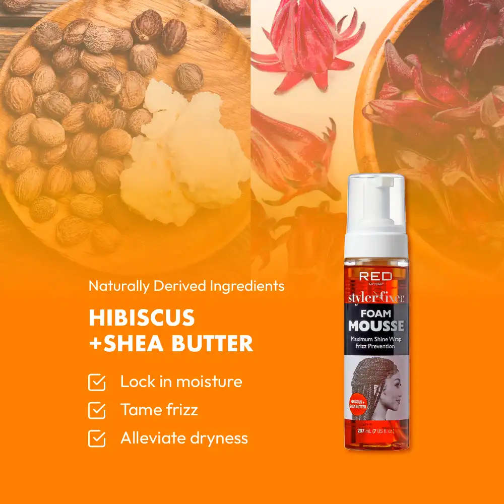 RED BY KISS Styler Fixer Foam Mousse Hibiscus & Shea Butter - Image 5