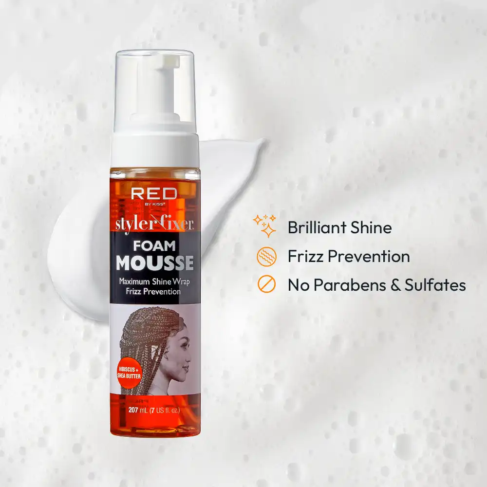 RED BY KISS Styler Fixer Foam Mousse Hibiscus & Shea Butter - Image 6