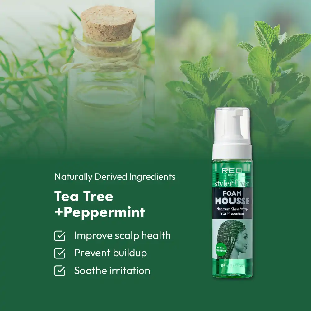 RED BY KISS Styler Fixer Foam Mousse Tea Tree Oil & Peppermint - Image 4
