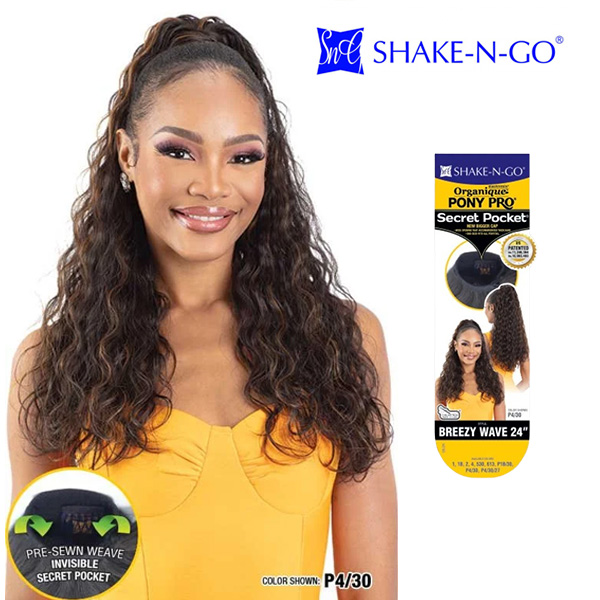 SHAKE-N-GO SECRET POCKET PONY PRO - BREEZY WAVE 24"