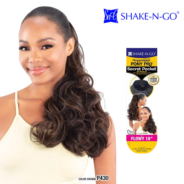 SHAKE-N-GO SECRET POCKET PONY PRO - FLOWY 18"
