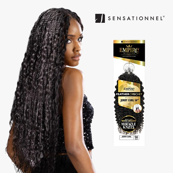 SENSATIONNEL FEATHER CROCHET JERRY CURL 14" (EMPIRE)