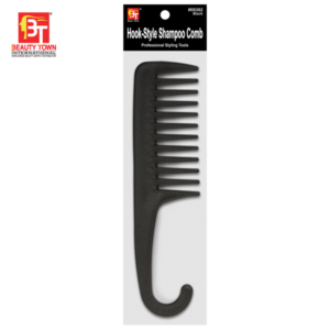 BEAUTY TOWN HOOK-STYLE SHAMPOO COMB - BLACK #09382