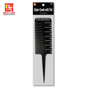 BEAUTY TOWN STYLER COMB WITH TAIL - BLACK #09390