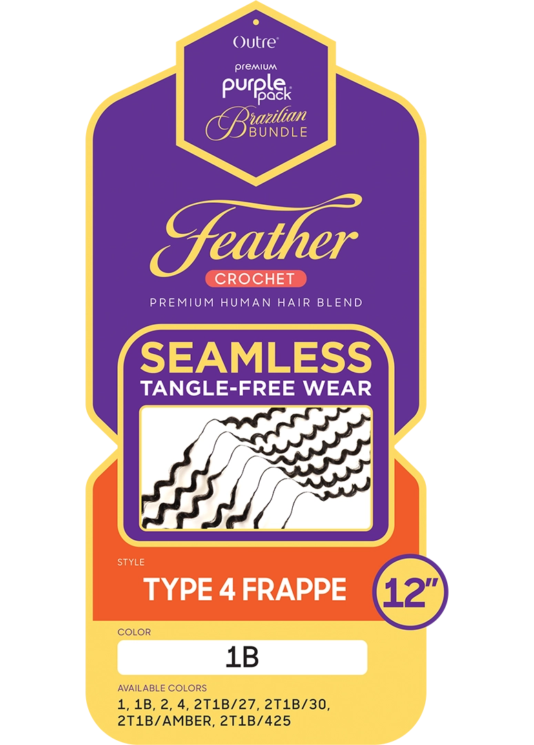 OUTRE PURPLE PACK BRAZILIAN - FEATHER CROCHET TYPE 4 FRAPPE 12" - Image 4