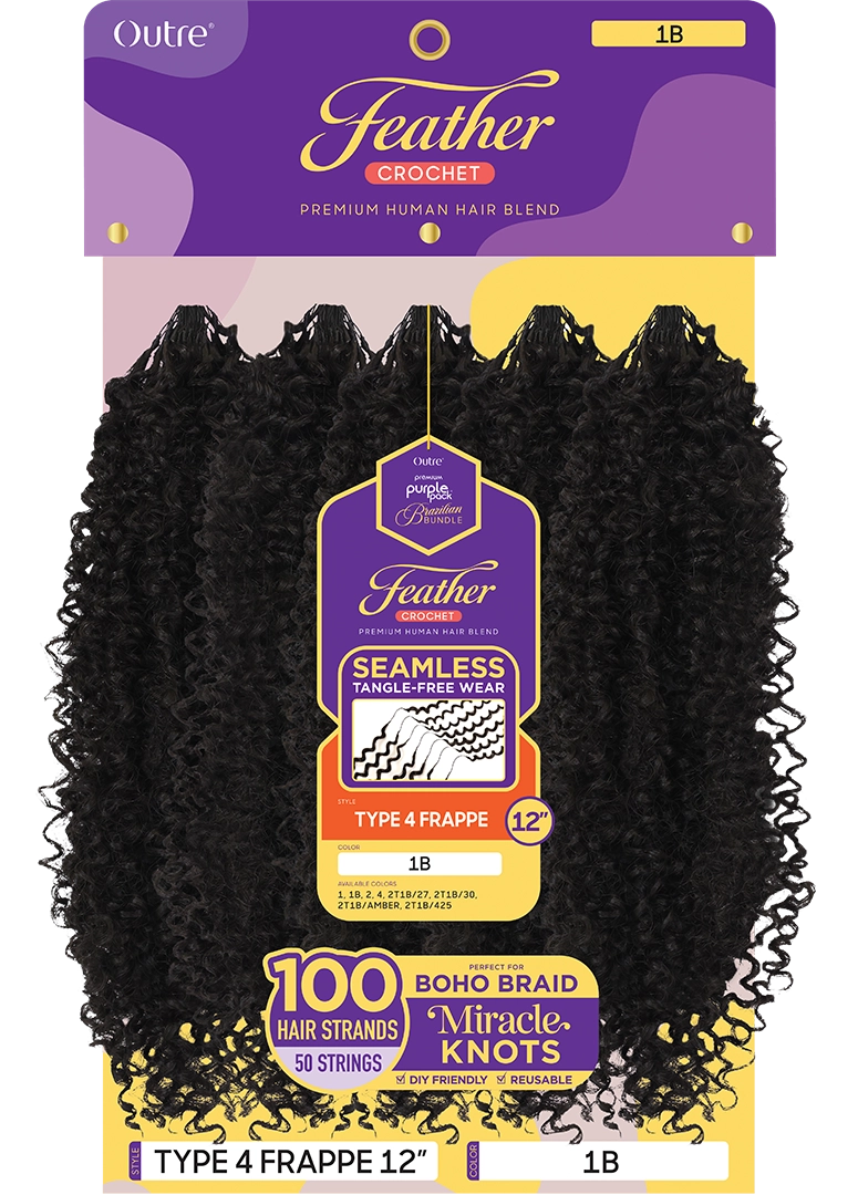 OUTRE PURPLE PACK BRAZILIAN - FEATHER CROCHET TYPE 4 FRAPPE 12" - Image 3